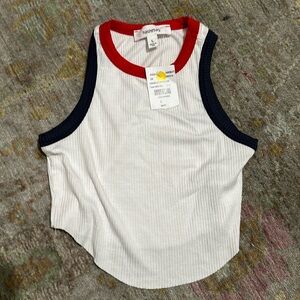Red white blue cropped tank